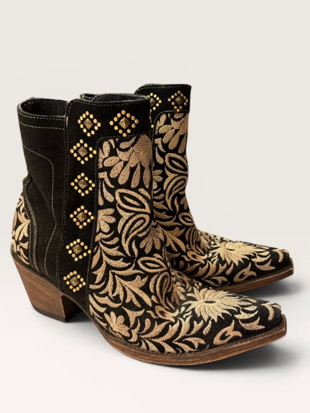 Old Gringo Black +Gold Boots, 7 - Picture 1 of 2